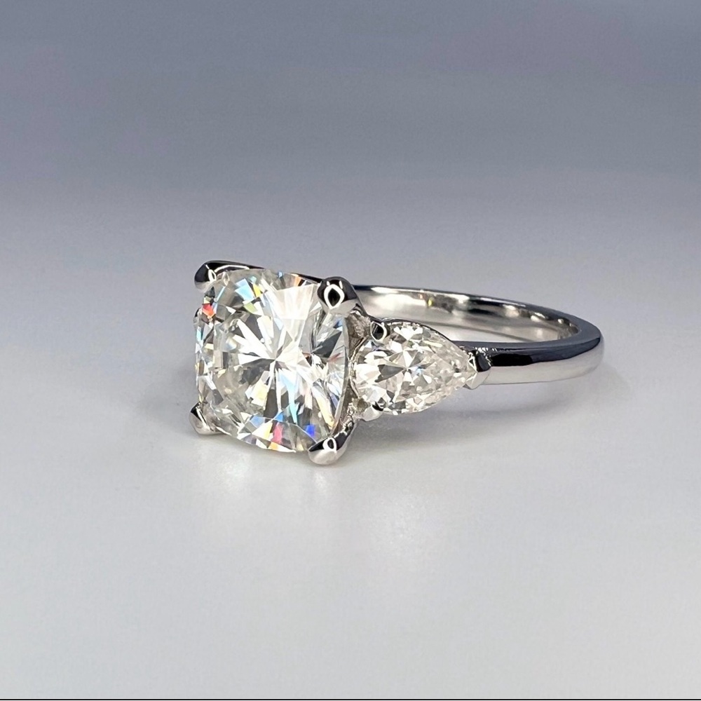 3.2 Carat White Gold Moissanite Engagement Ring - Picture 2 of 5